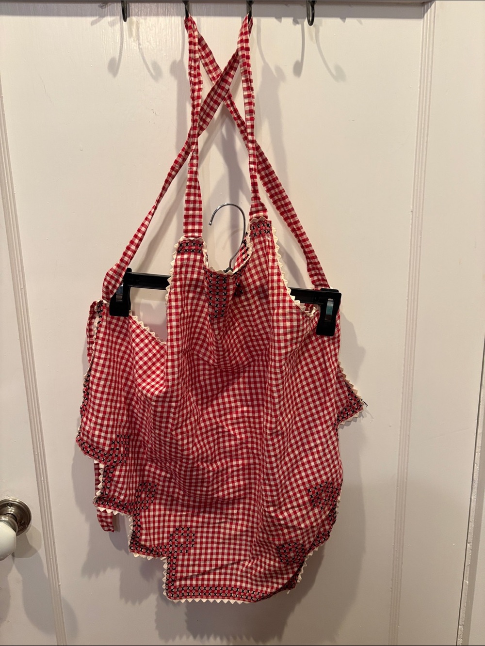 Vintage Red Gingham Apron BN106